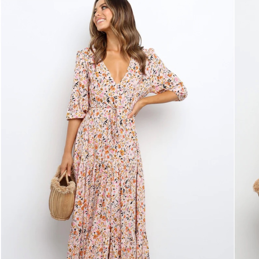 Floral petal and pup small dress